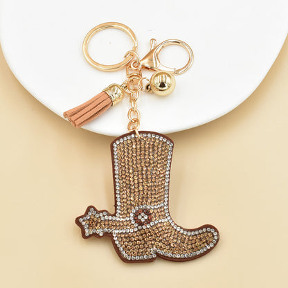 Llavero para niña con colgante de bolso de diamantes de imitación
