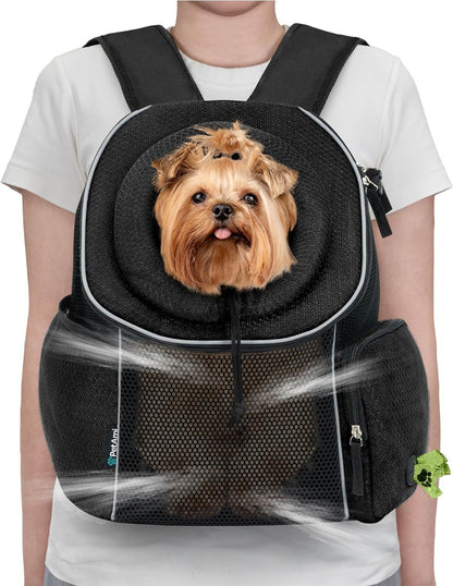 Bolsa de transporte para perros, mochila portátil de viaje, transpirable, para exteriores, suministros para mascotas.