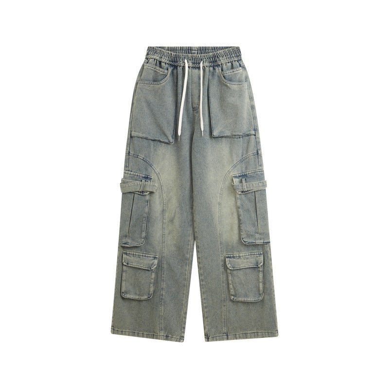 Fashion Straight Denim Pants Men And Women - BAGMODA