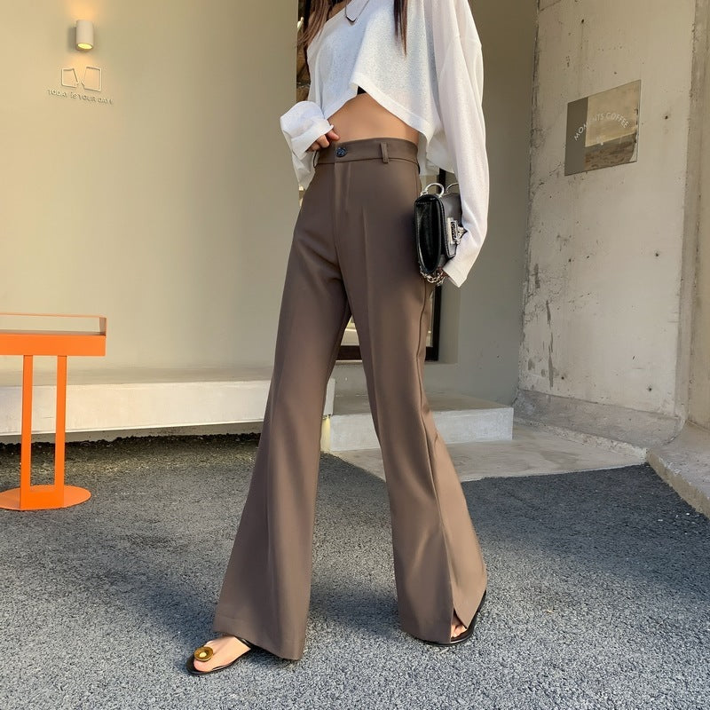Women Summer Thin Retro High Waist Drape Straight Mopping Pants Loose Casual Suit Pants