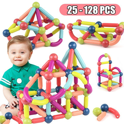 Große Größe DIY Magnetische Bau Set Frühen Lernen Konstruktor Vielzahl Magnetische Stange Bausteine ​​Für Kinder Spielzeug Geschenk