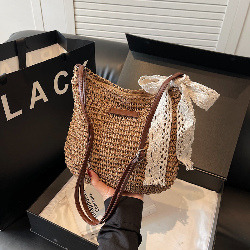 Woven Hollowed Shoulder Bag