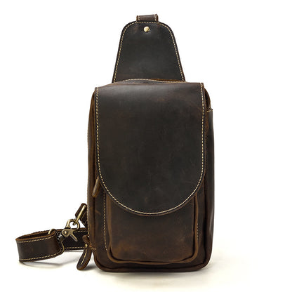 Bolsa deportiva de cuero para el pecho para hombre