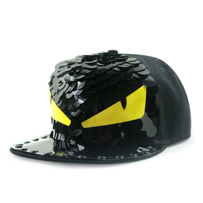 Sombrero estilo Harajuku europeo y americano con remaches de calavera cruzada