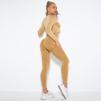 Pantalones deportivos para correr y fitness para mujer, lavables y sin costuras, con cara sonriente