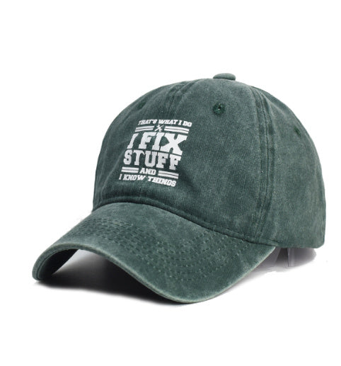 Women's Fashion Minimalist Washed Cotton Printed Hat