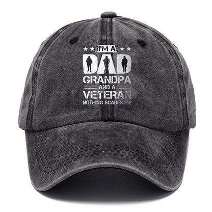 Gorra de papá vieja de algodón lavado con estampado retro para hombre
