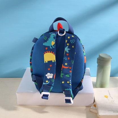 Mochila escolar antipérdida con diseño de dinosaurio para niños y niñas