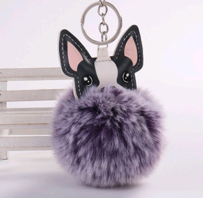 PU puppy feather ball key pendant Pendant