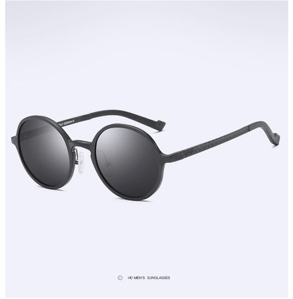 Aluminium-Magnesium-Sonnenbrille, Vollformat, für Herren und Damen, runder Rahmen