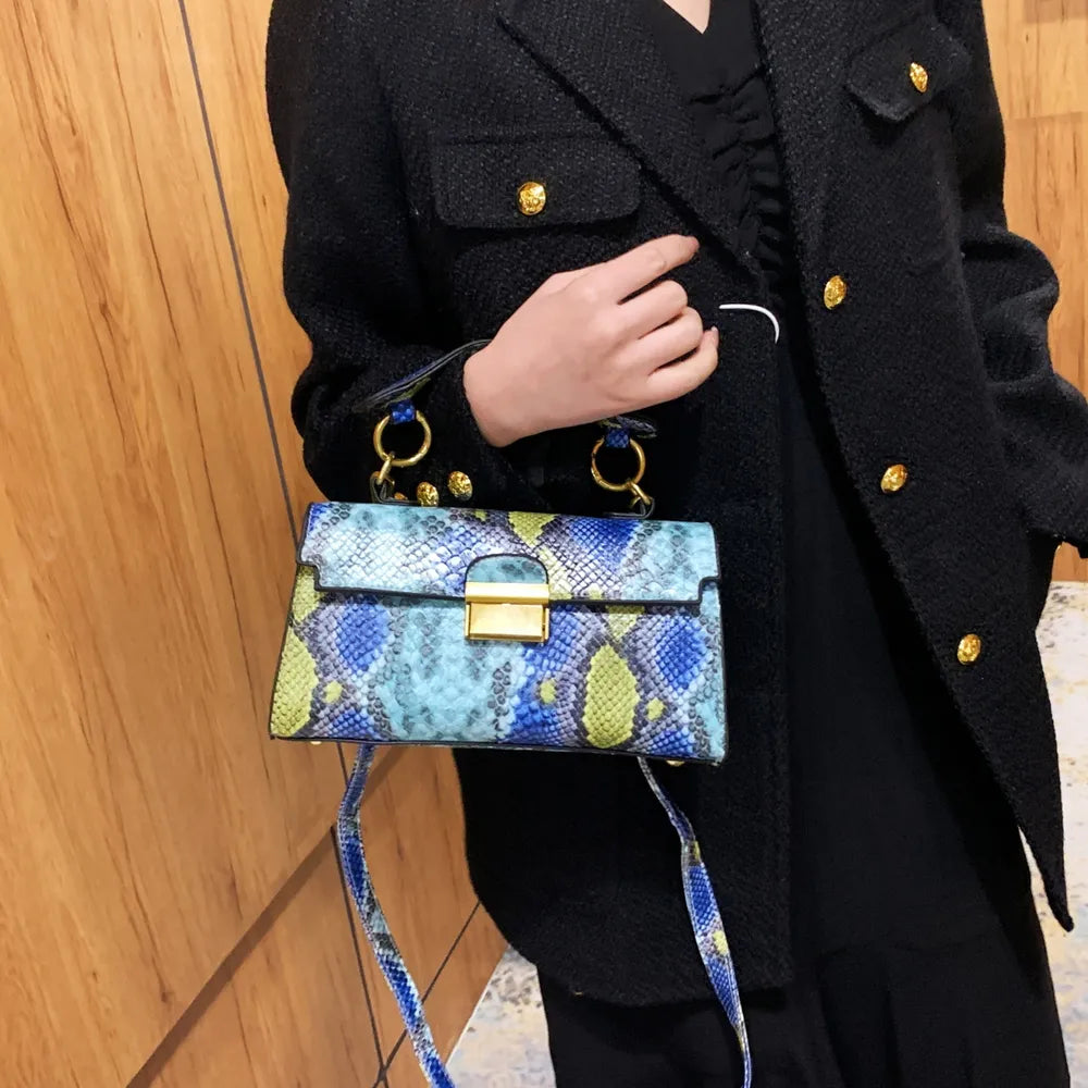 Vivid Charm Snakeskin Bag