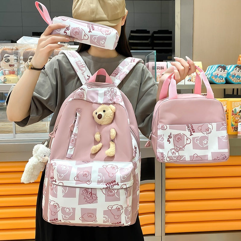 Cute Bear Three-piece Set Bag