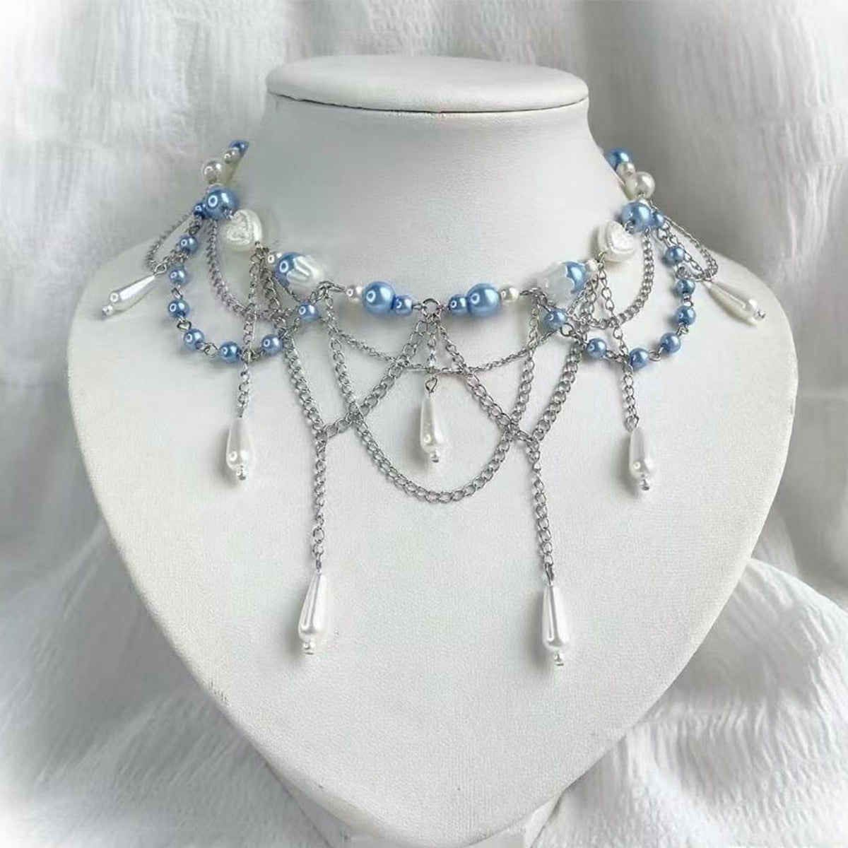 Collar colgante de cadena larga para clavícula para mujer