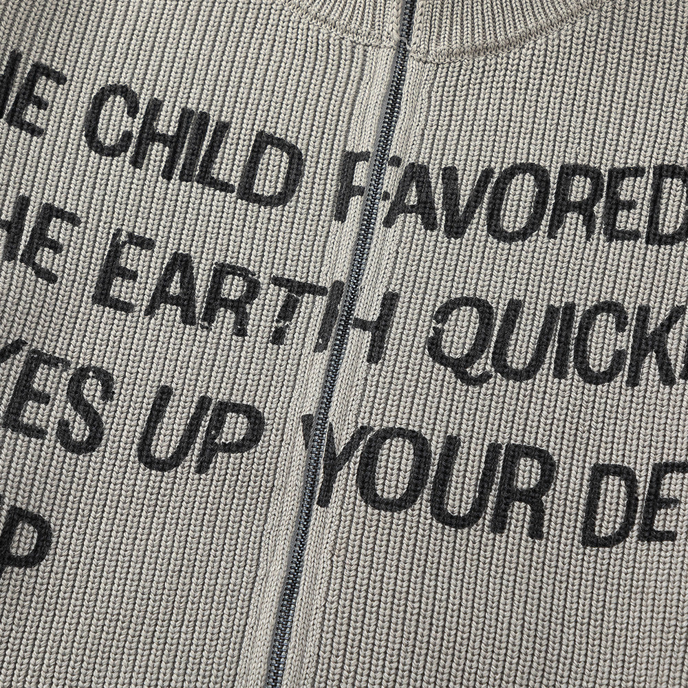 American Vintage Letter Print Knitwear Coat