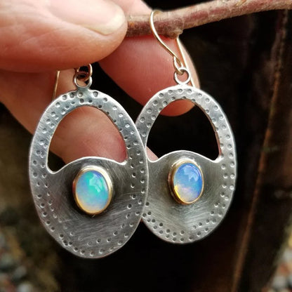 Pendientes geométricos asimétricos creativos hechos a mano para mujer