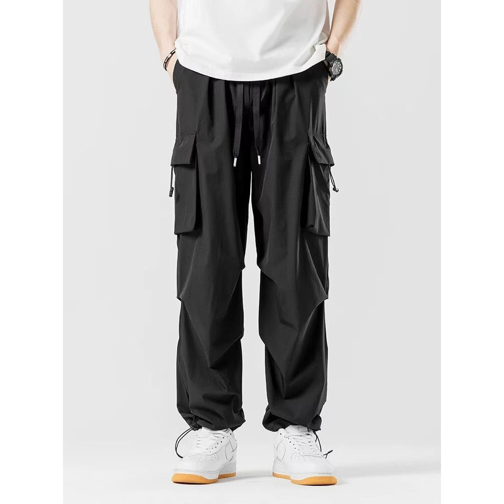 Loose Straight Cargo Pants Wide - leg Pants Men - BAGMODA