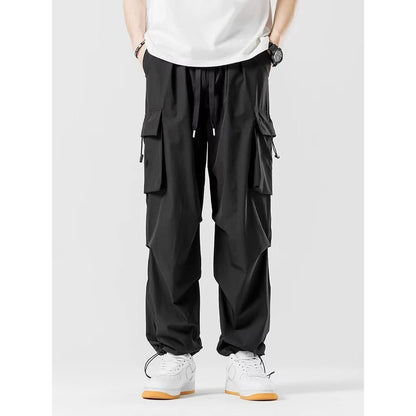 Loose Straight Cargo Pants Wide - leg Pants Men - BAGMODA
