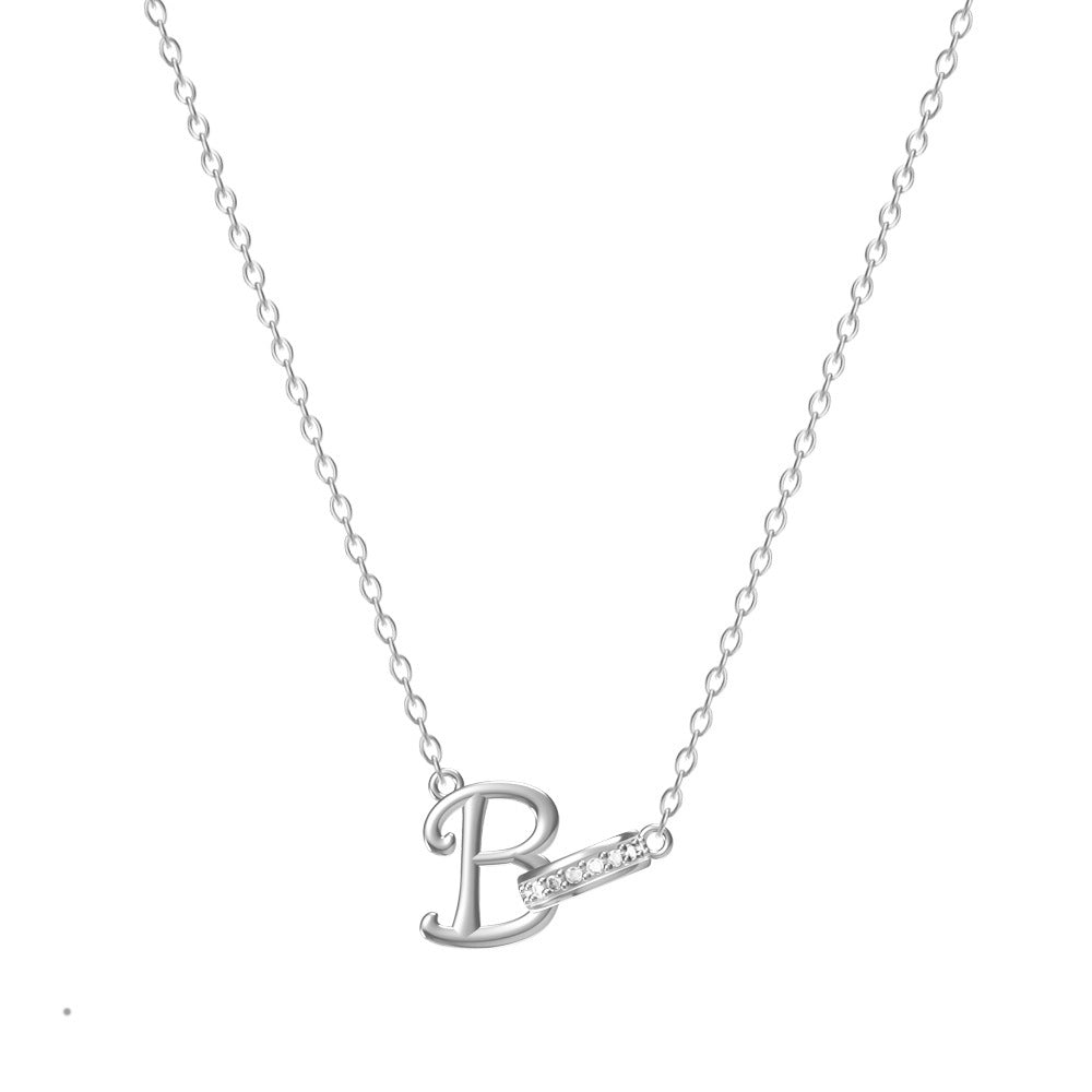 Women's 26-letter Necklace With Diamond Titanium Steel No Fading Clavicle Chain