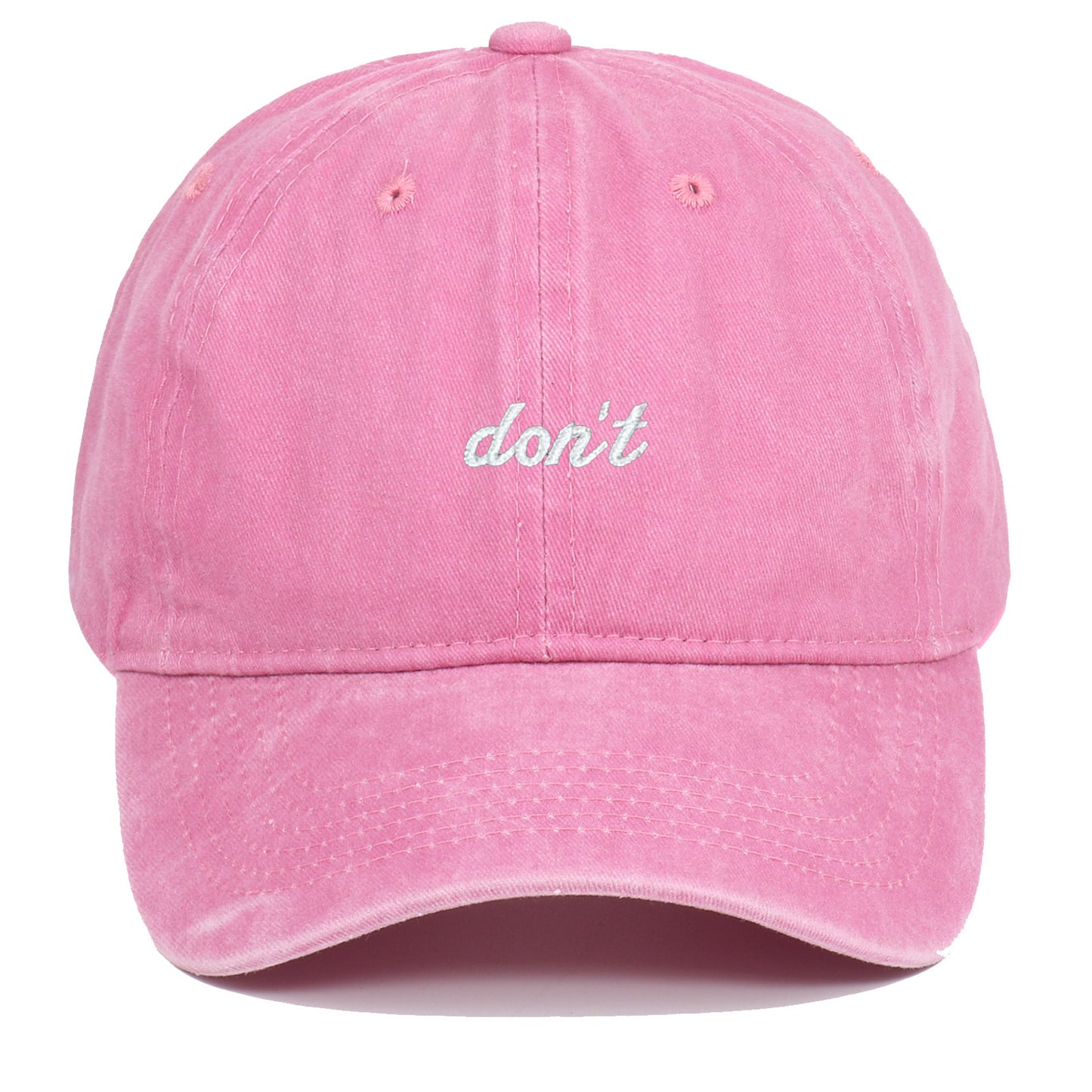 Letter Don't Embroidered Washed Old Soft Top Baseball Cap