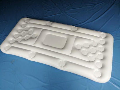 Colchón de aire para fiesta acuática, cubo de hielo, enfriador, portavasos, mesa inflable para beer pong, flotador de piscina