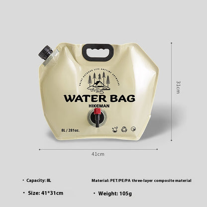 Bolsa de agua portátil gruesa de gran capacidad para acampar al aire libre