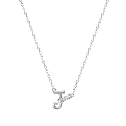 Damen-Halskette mit 26 Buchstaben und Diamanten aus Titanstahl, kein Verblassen der Schlüsselbeinkette