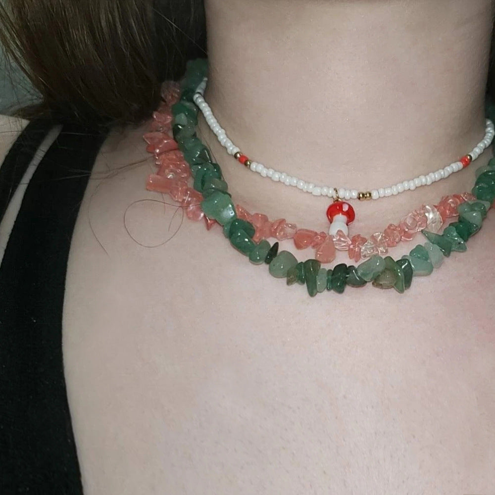 Vacation Style Color Crystal Necklace For Women