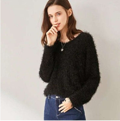 Prendas de punto de seersucker de color liso para mujer