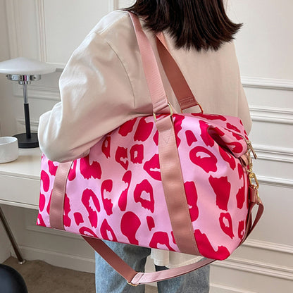 Bolso de viaje para mujer, con estampado de vaca, para fitness, deportes y hombro.