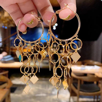 Damen-Ohrringe mit Diamanten und Quasten