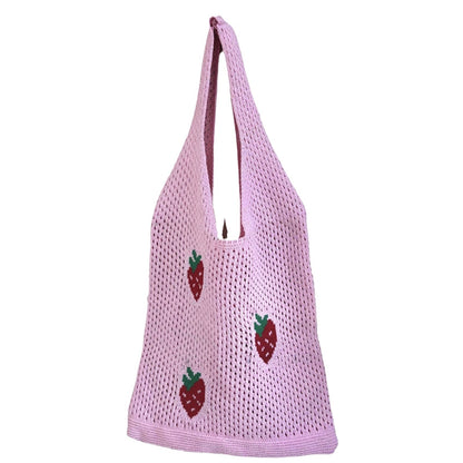 Erdbeer-Strick-Hohltasche