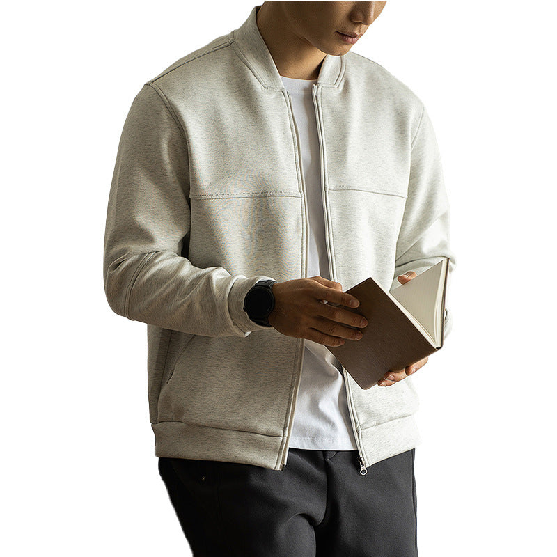 Heavy Japanese Cotton Baseball Collar Loose Zip Coat