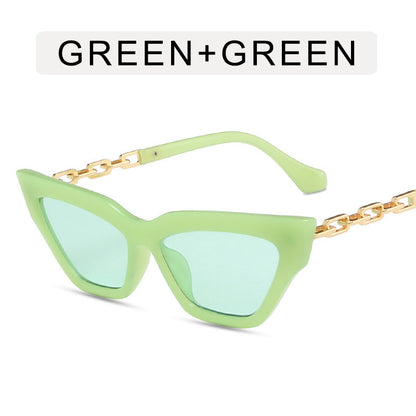Gafas de sol con cadena y ojo de gato para mujer