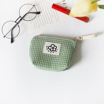 Bonita y sencilla bolsa de almacenamiento con forma de gofre para mujer