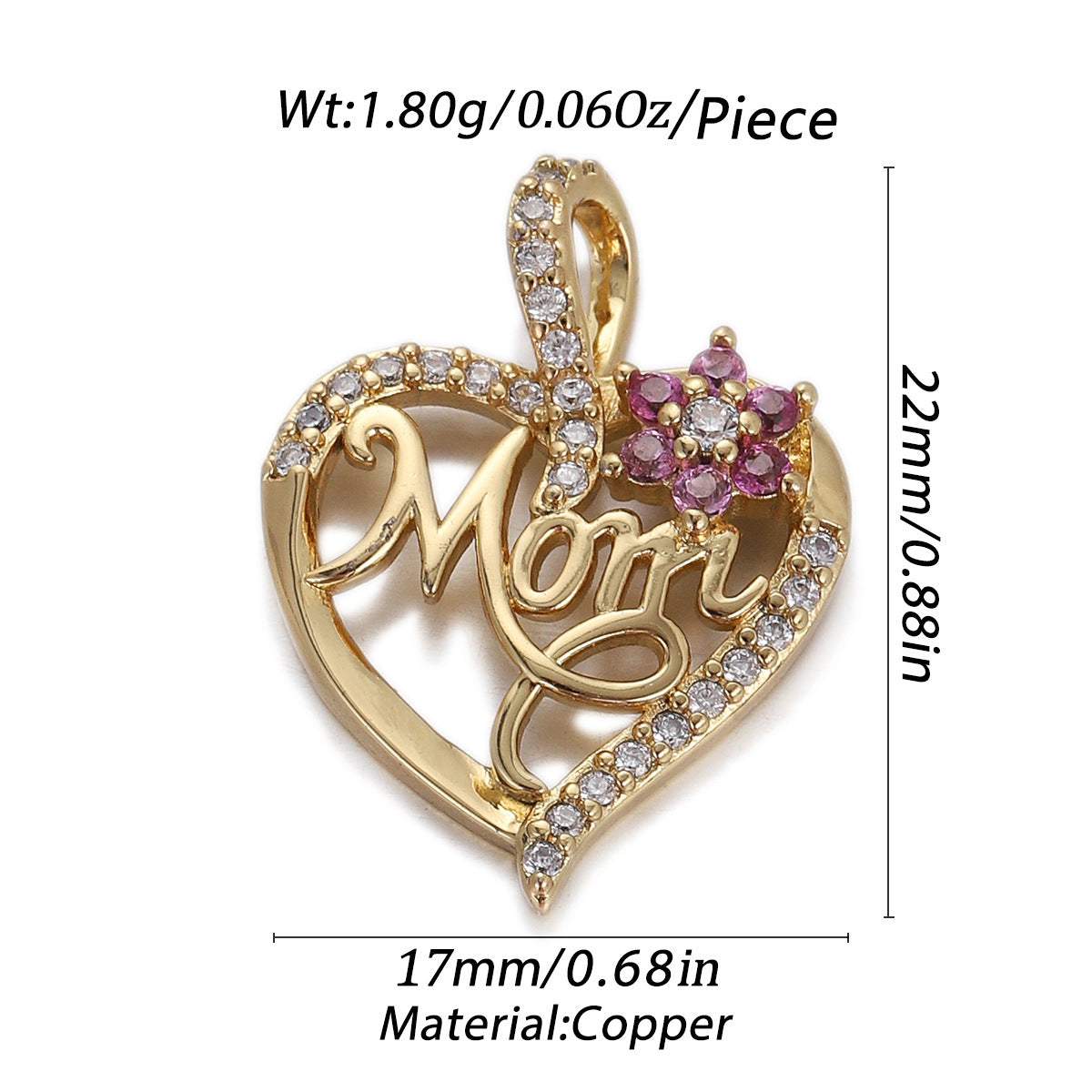 Oil Dripping Red Love Pendant Micro Inlaid Zircon Accessories