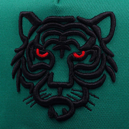 Gorra de béisbol de ala plana con cabeza de tigre para hombre, talla grande