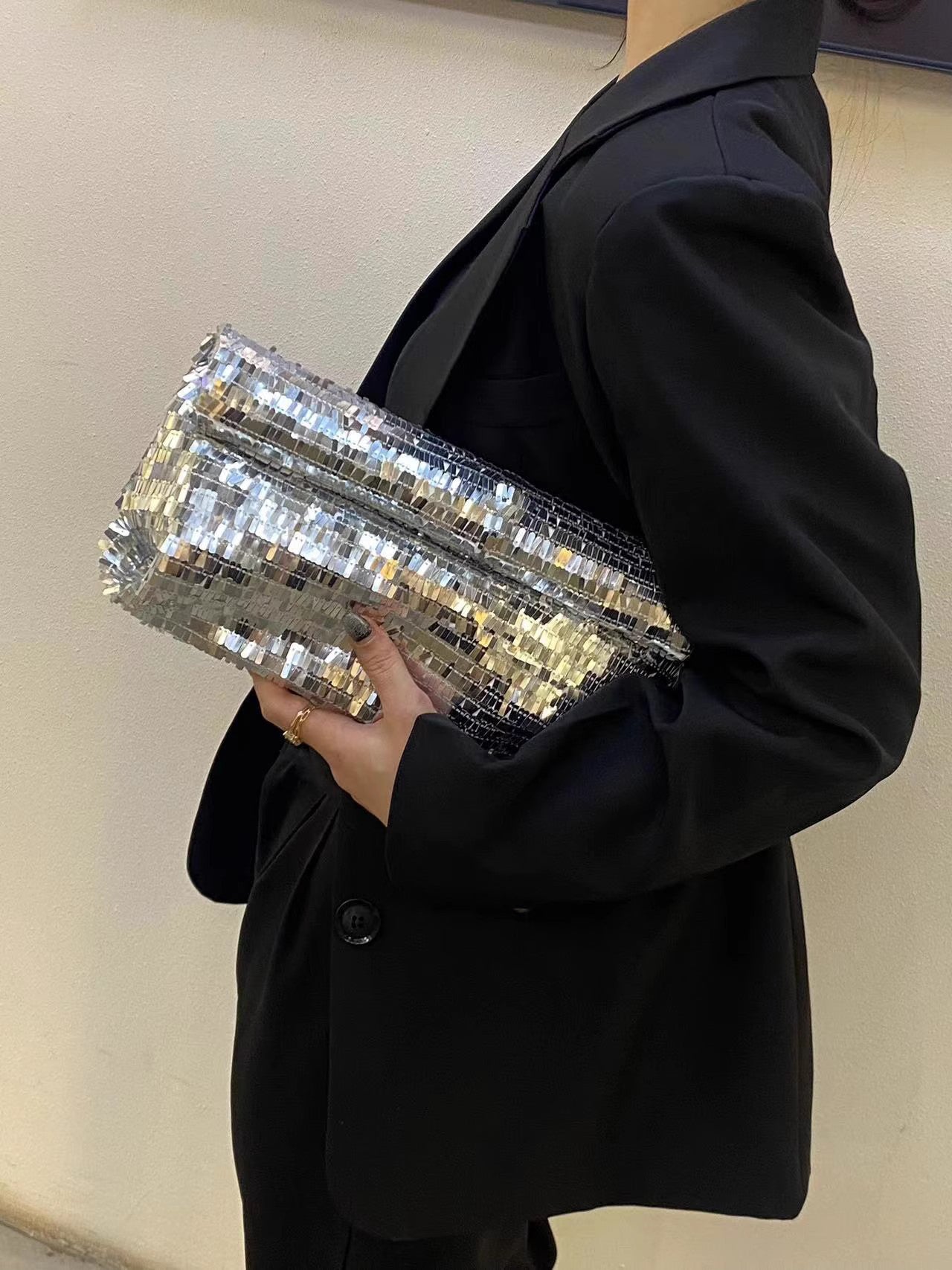 GleamEssence Silver Clutch