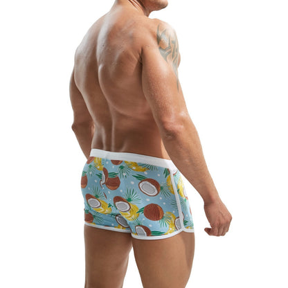 Summer Men's Nylon Printing Swim Briefs