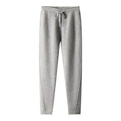 Fall Winter Men Solid Color Cashmere Pants - BAGMODA