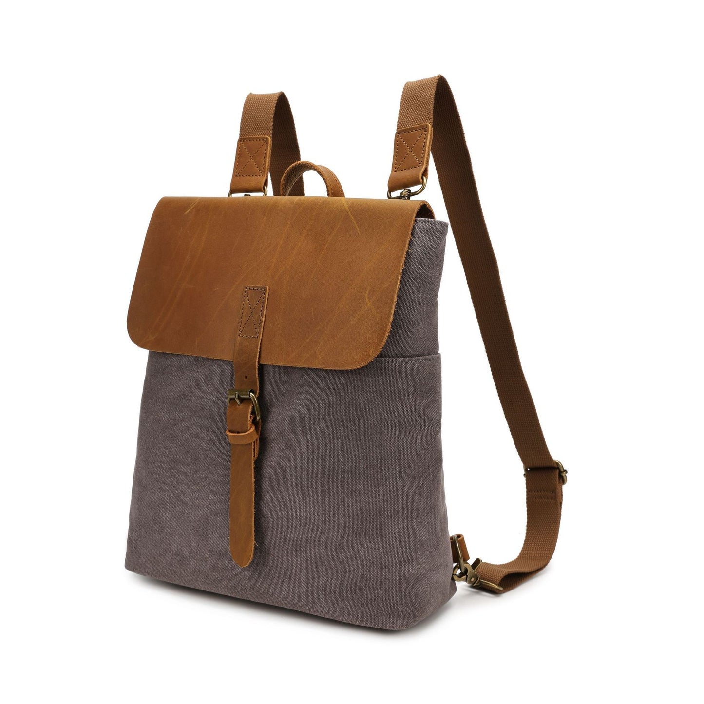 Mochila minimalista informal de piel de caballo