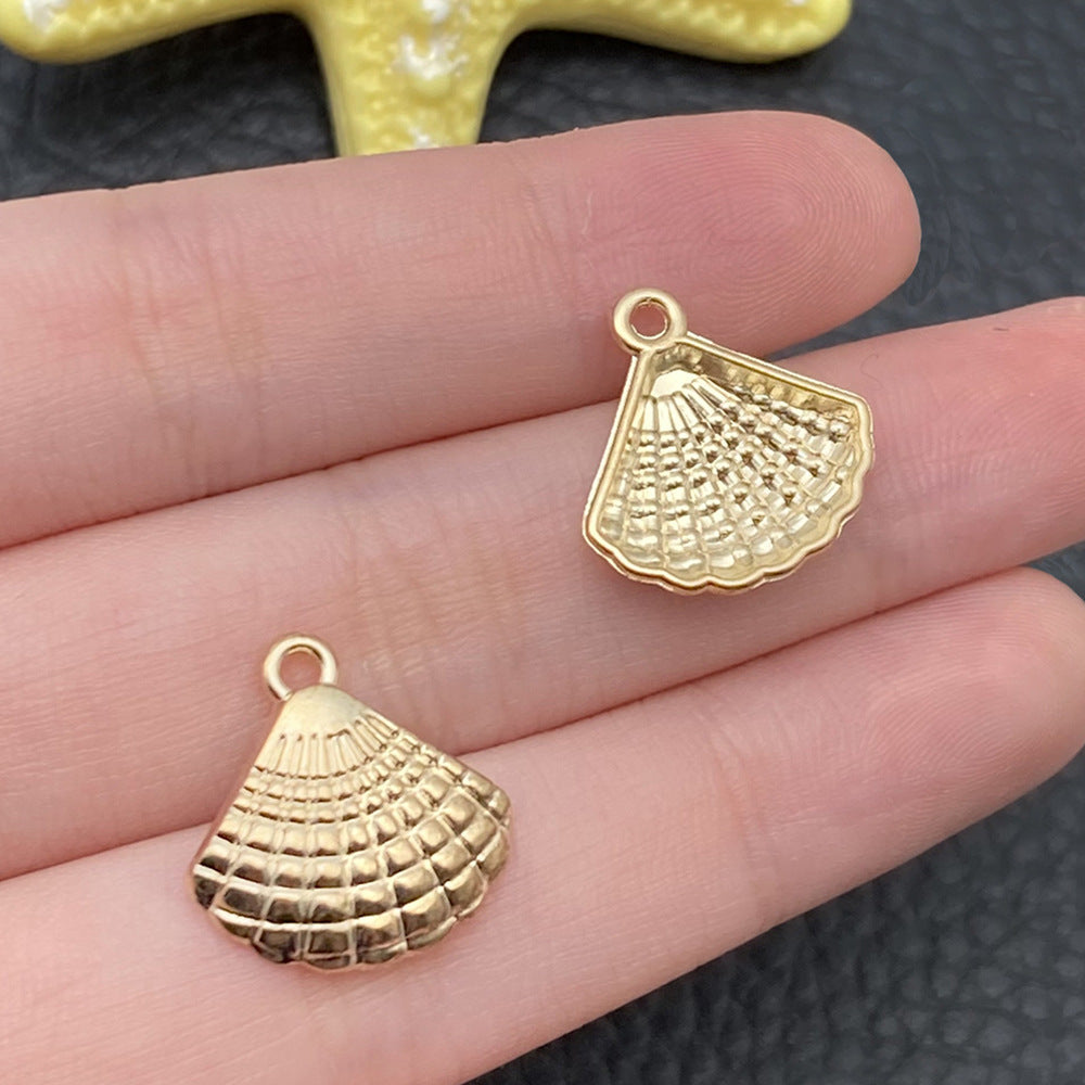 Gold Marine Life Starfish Conch Alloy Pendant DIY Bracelet Earring Ornament Pendant