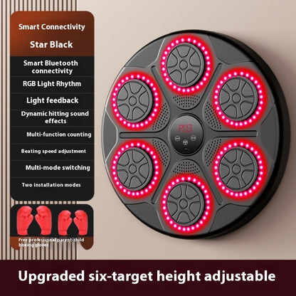 Musikboxmaschine für den Haushalt, mit RGB-Licht, Bluetooth-kompatibel, Erwachsenenmodus, Geschwindigkeit einstellbar, für Indoor-Kickboxen, Karate, Fitness, Zuhause