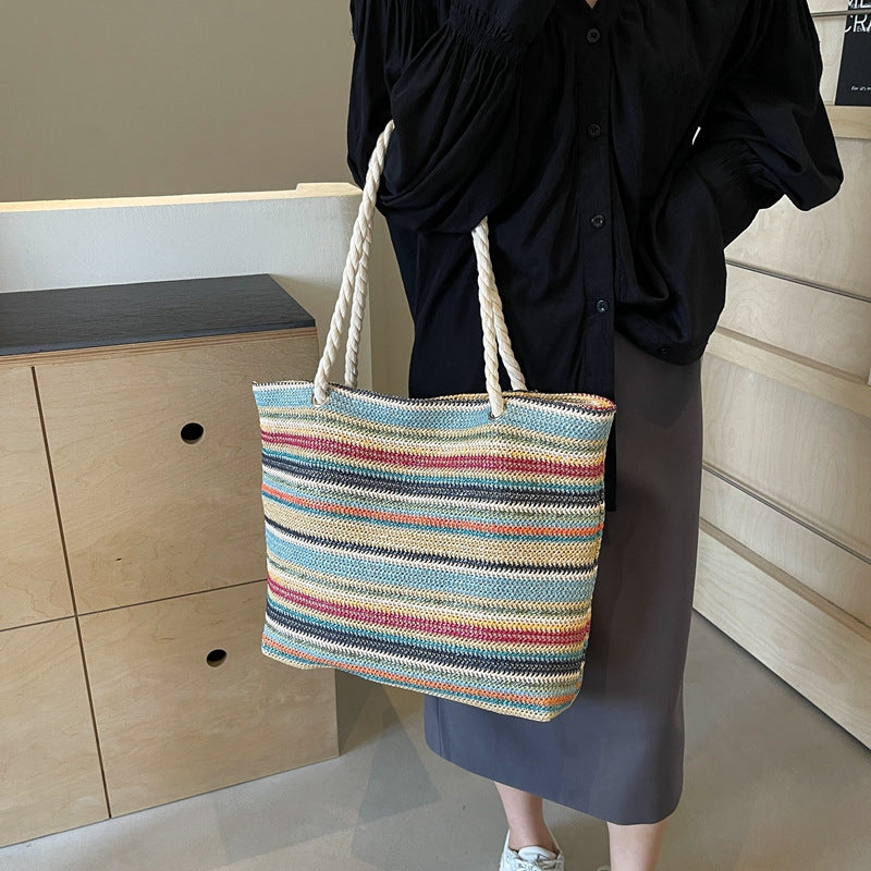 Straw Woven Large Capacity Shoulder Bag