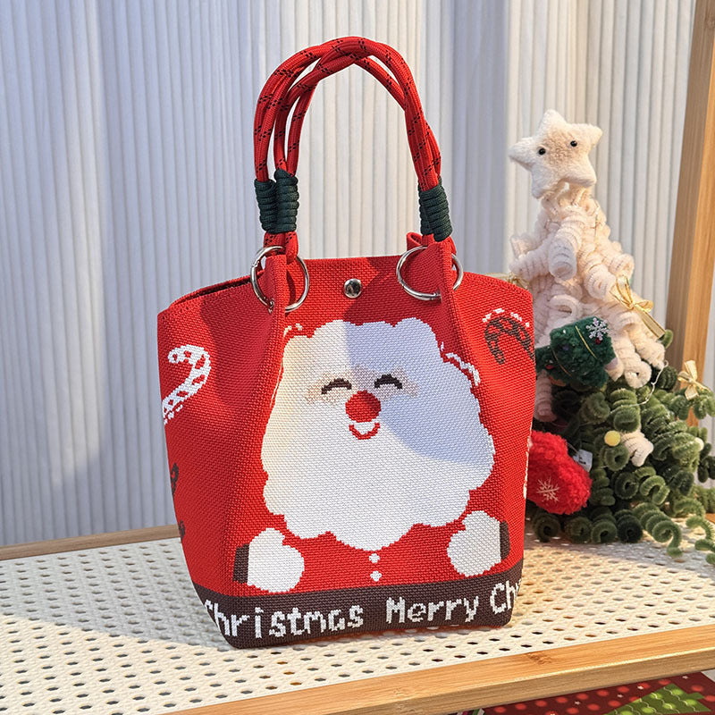 Knitted Buckle Bag Portable Large Capacity