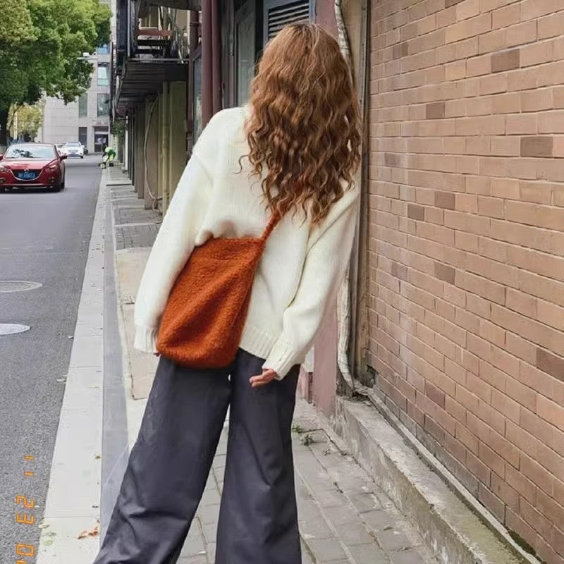 Fur Large-capacity Bucket Shoulder Bag