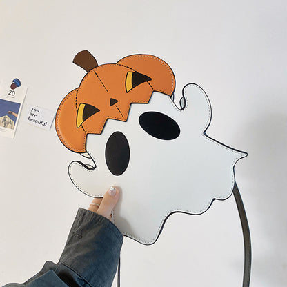 Bolsos de hombro de Halloween con diseño creativo de calabaza fantasma en 3D, bonitos bolsos para mujer, monederos para teléfono móvil, bolsos cruzados de dulces personalizados novedosos.