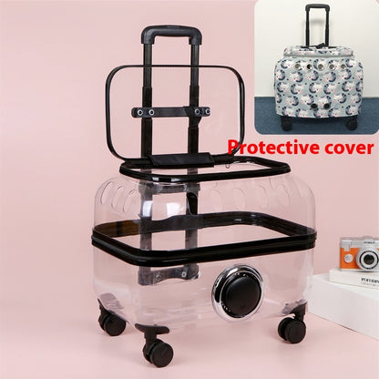 Katzentasche, tragbar, für Haustiere, Trolley, Raumkapsel, transparent, Katzengepäck