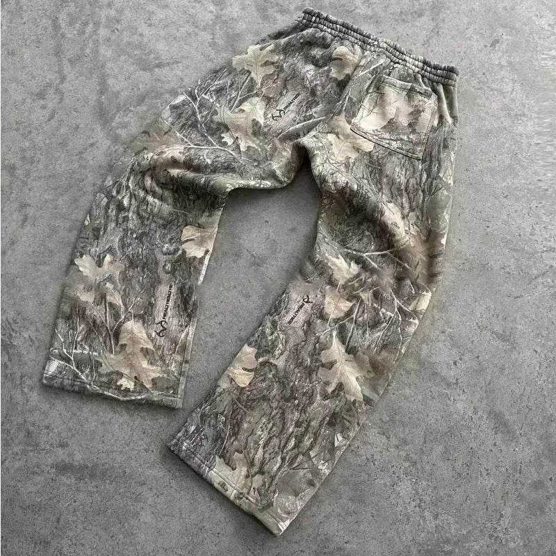 Leaves Camouflage 3D Printed Casual Pants For Men - BAGMODA