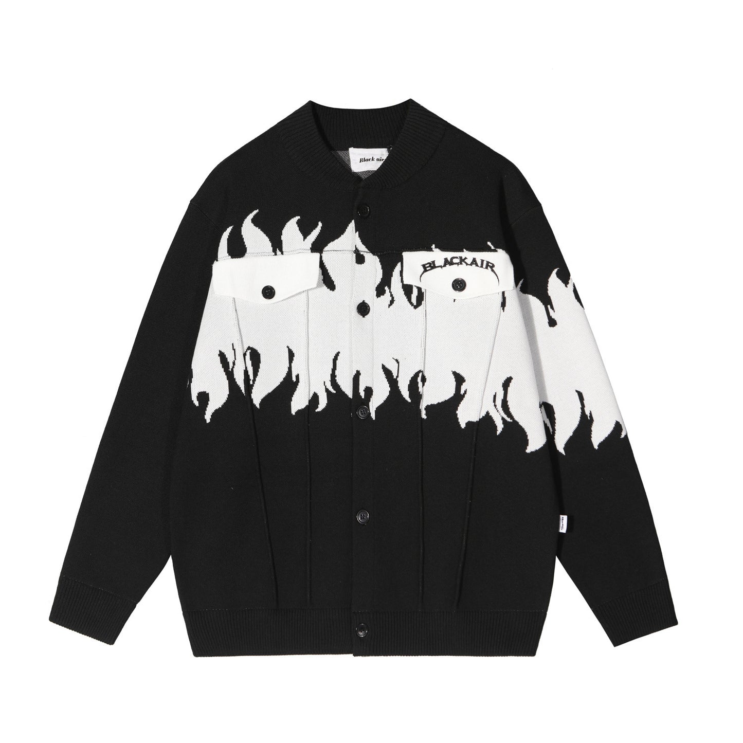 Street Retro Flame Color Matching Guochao Sweater