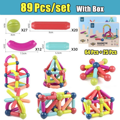Große Größe DIY Magnetische Bau Set Frühen Lernen Konstruktor Vielzahl Magnetische Stange Bausteine ​​Für Kinder Spielzeug Geschenk